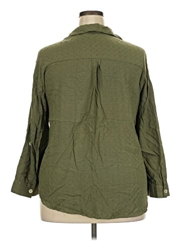 Club Z Collection 3/4 Sleeve Button-Down Shirt (view 2)
