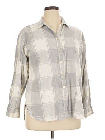 Ann Taylor LOFT 3/4 Sleeve Button-Down Shirt (view 1)