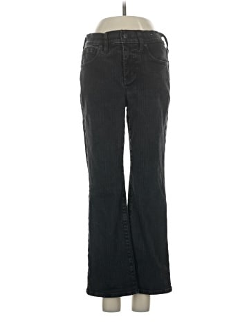 Madewell Petite Kick Out Crop Jeans in Black Rinse Wash (view 1)