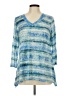 Ruby Rd. Blue 3/4 Sleeve Blouse Size L - photo 1