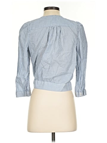 Madewell Wrap Top in Indigo Stripe (view 2)