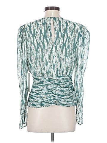 Aqua Long Sleeve Blouse (view 2)