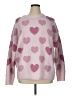Pink Rose Hearts Pink Pullover Sweater Size XL - photo 1