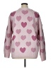Pink Rose Hearts Pink Pullover Sweater Size XL - photo 2