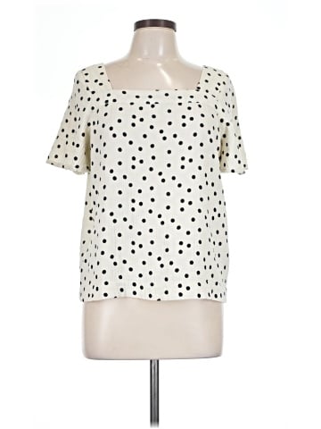 Madewell Lightspun Harlow Square-Neck Top in Dot Toss (view 1)