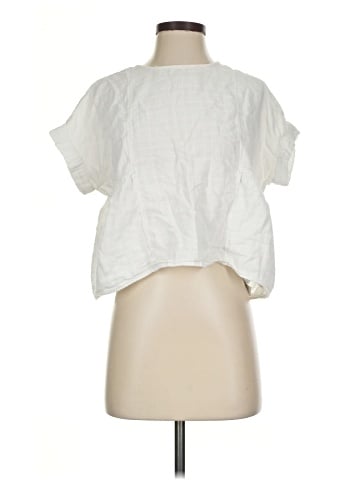 Madewell Cuffed-Sleeve Shirred Top (view 1)