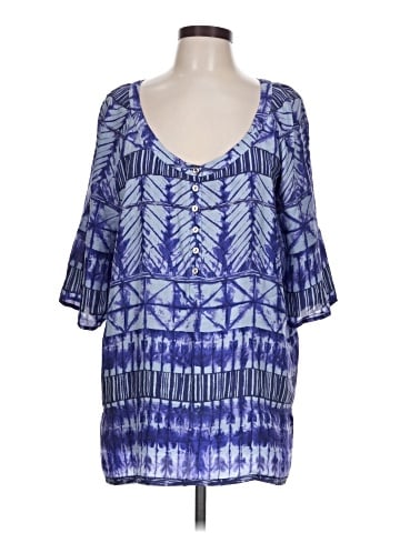 Hinge 3/4 Sleeve Silk Top (view 1)