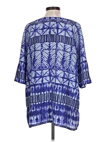 Hinge 3/4 Sleeve Silk Top (view 2)