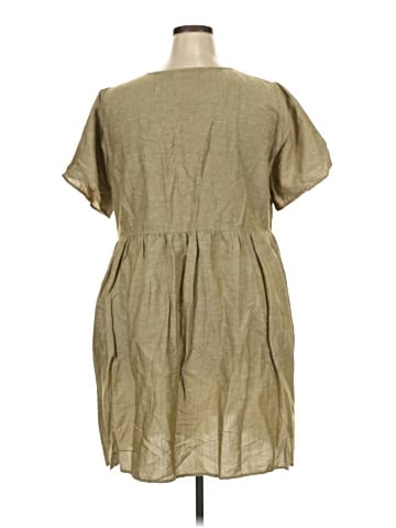Madewell Plus Linen-Blend Alexandra Button-Front Mini Dress (view 2)