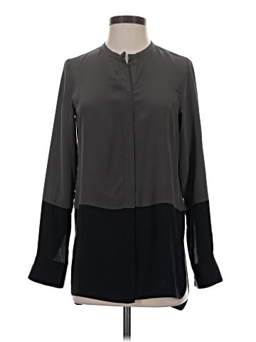 Vince. Long Sleeve Silk Top (view 1)