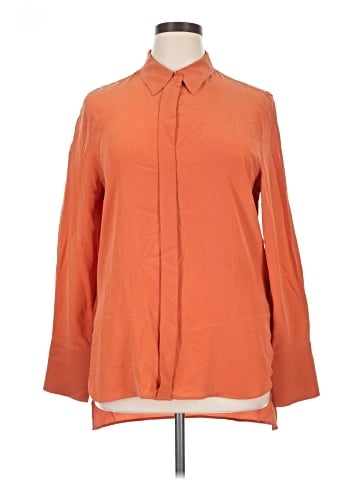Reiss Long Sleeve Silk Top (view 1)