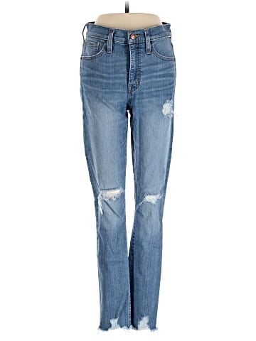 Madewell 9" High-Rise Skinny Jeans in Ontario Wash: Distressed-Hem Edition (view 1)