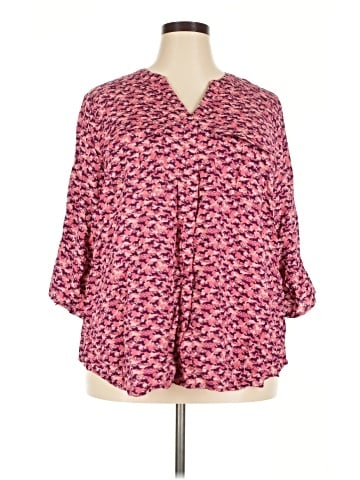 a.n.a. A New Approach 3/4 Sleeve Blouse (view 1)