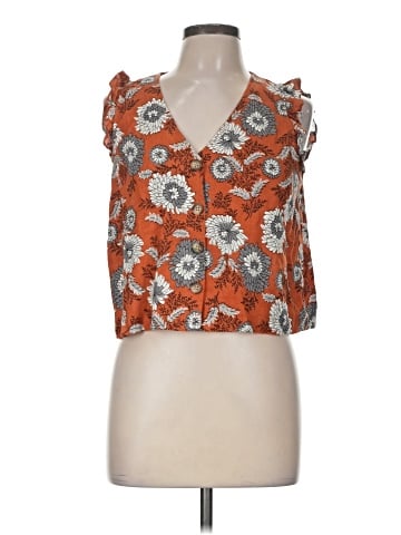 Madewell Ruffle Button-Front Tank in Gathered Blooms (view 1)