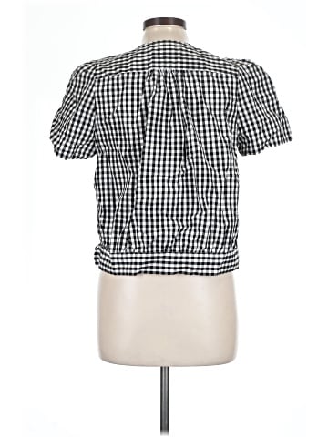 Madewell Short-Sleeve Wrap Top in Gingham Check (view 2)