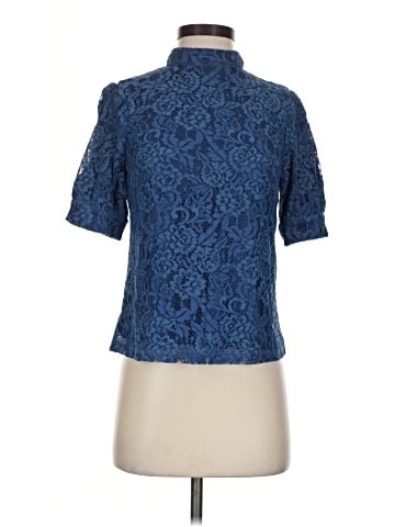 Aqua Short Sleeve Blouse (view 1)
