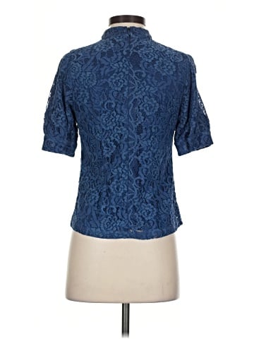 Aqua Short Sleeve Blouse (view 2)
