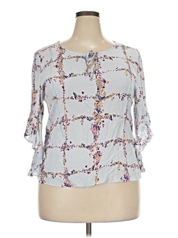 LC Lauren Conrad 3/4 Sleeve Blouse (view 1)