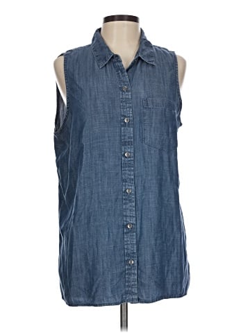 Banana Republic Factory Store Sleeveless Button-Down Shirt (view 1)
