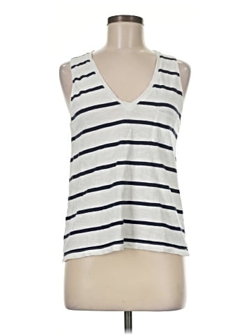 Madewell Whisper Cotton V-Neck Pocket Tank in Creston Stripe (view 1)