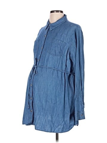 Isabel Maternity Long Sleeve Button-Down Shirt (view 1)