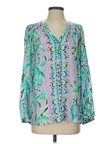 Lilly Pulitzer Long Sleeve Silk Top (view 1)