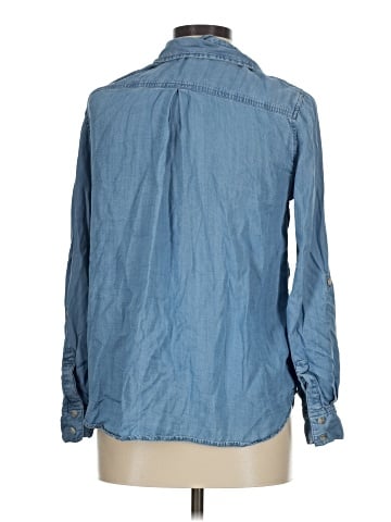 Cosmic Blue Love Long Sleeve Button-Down Shirt (view 2)