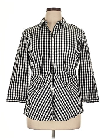 Lafayette 148 New York 3/4 Sleeve Button-Down Shirt (view 1)