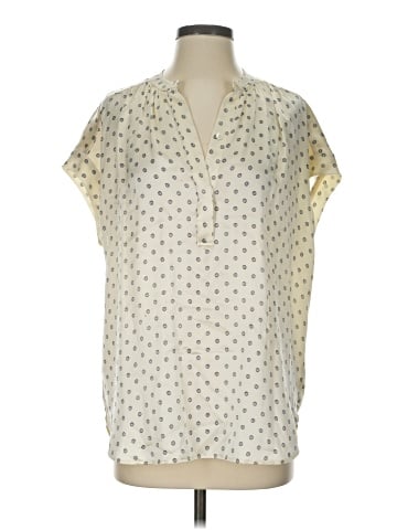 Vince. Short Sleeve Silk Top (view 1)