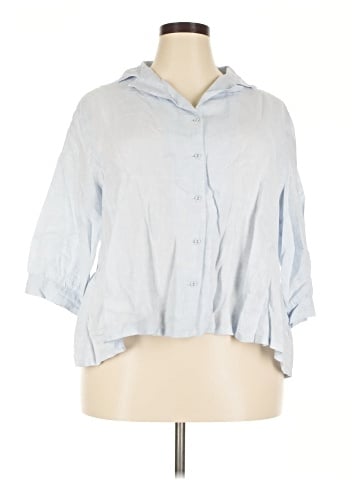 Poetry 3/4 Sleeve Button-Down Shirt (view 1)