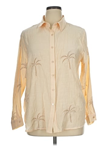 NY Collection Long Sleeve Button-Down Shirt (view 1)