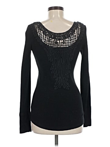 Gray Saks Fifth Avenue Long Sleeve Top (view 2)