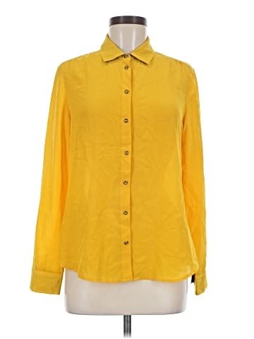 Banana Republic Factory Store Long Sleeve Silk Top (view 1)