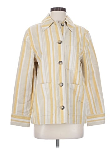 Madewell Long Chore Jacket in Stripe (view 1)