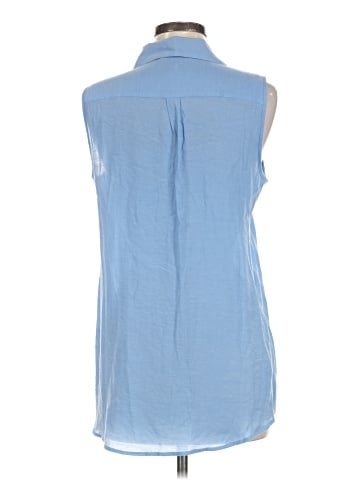 NY Collection Sleeveless Button-Down Shirt (view 2)