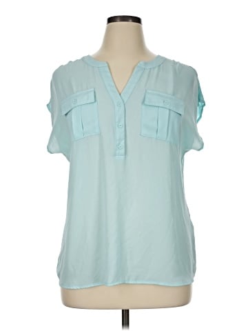 INC International Concepts Short Sleeve Blouse (view 1)