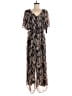 MSK 100% Polyester Animal Print Brown Tan Jumpsuit Size L - photo 1