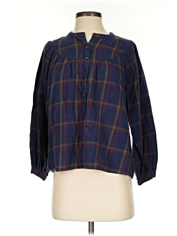 Madewell Flannel Balloon-Sleeve Top in Kingham Plaid (view 1)