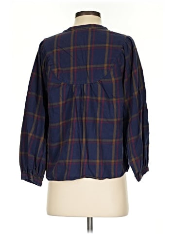 Madewell Flannel Balloon-Sleeve Top in Kingham Plaid (view 2)