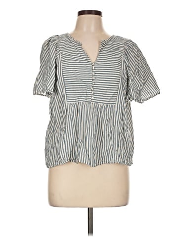 Madewell Courtyard Flutter-Sleeve Top in Stripe (view 1)
