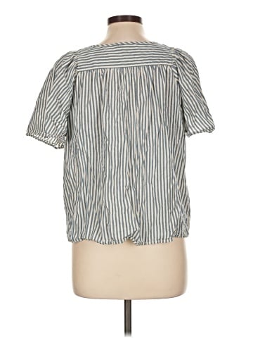 Madewell Courtyard Flutter-Sleeve Top in Stripe (view 2)