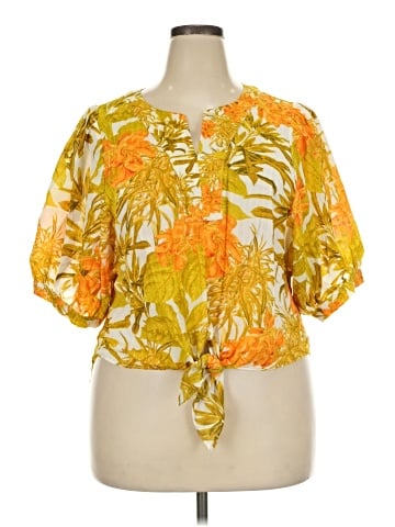 Rose + Olive Short Sleeve Blouse (view 1)