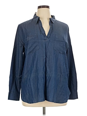 Ann Taylor LOFT Outlet Long Sleeve Button-Down Shirt (view 1)
