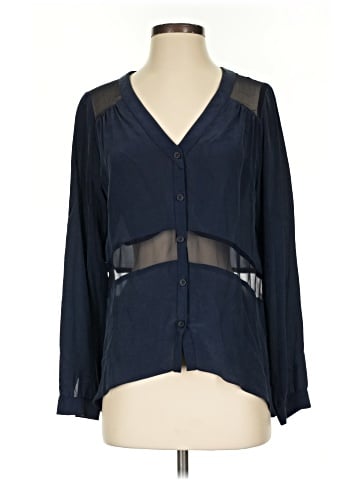 Waverly Grey Long Sleeve Silk Top (view 1)