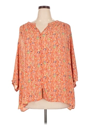 Rose + Olive 3/4 Sleeve Blouse (view 1)