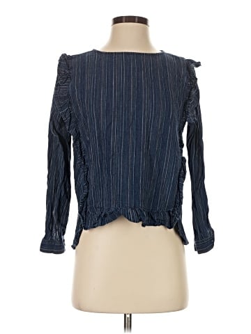 Madewell Ruffle-Front Shirt in Cecile Stripe (view 1)