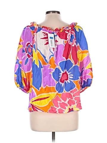 Trina Turk 3/4 Sleeve Silk Top (view 2)