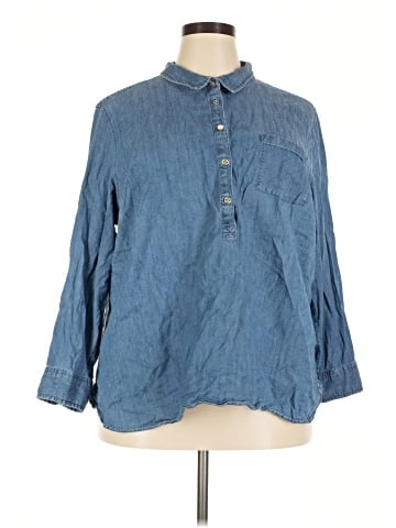 Tommy Hilfiger 3/4 Sleeve Button-Down Shirt (view 1)