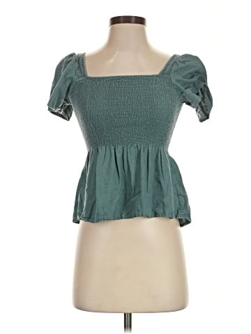 Madewell Linen-Blend Lucie Smocked Peplum Top (view 1)