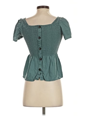 Madewell Linen-Blend Lucie Smocked Peplum Top (view 2)